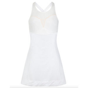 Sweaty Betty Tennis Dress White Seamless Backspin Dress Built in Shorts